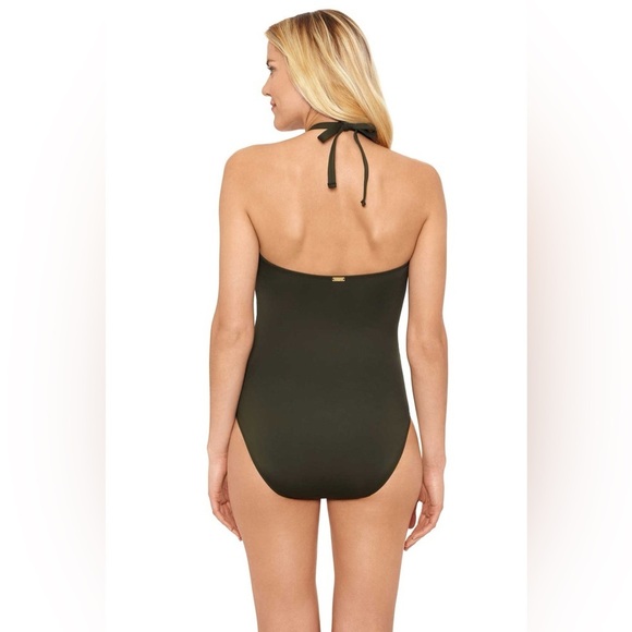 NEW w/Tags Lauren Ralph Lauren Beach Club Solids High Neck One Piece Swimsuit 12 - Picture 12 of 15